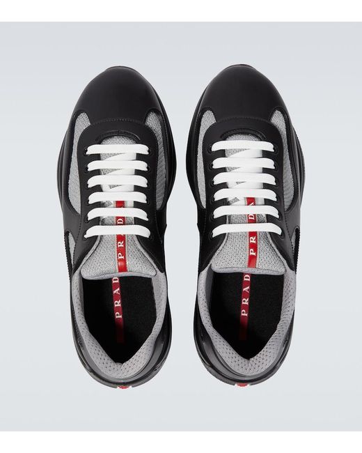 Prada Black Recycled Polyester-blend Sneakers for men
