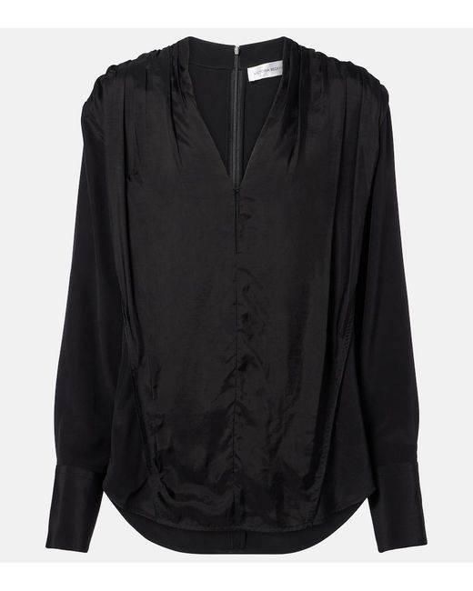 Victoria Beckham Black Silk Crepe De Chine Blouse