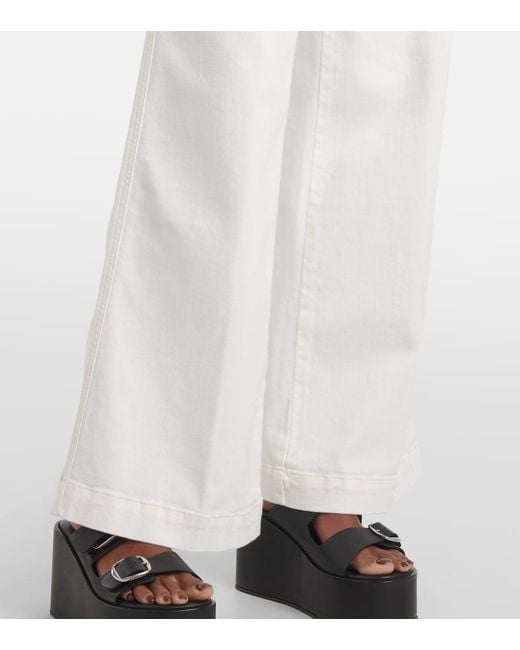 FRAME White The Seamed Wide High-Rise Pants