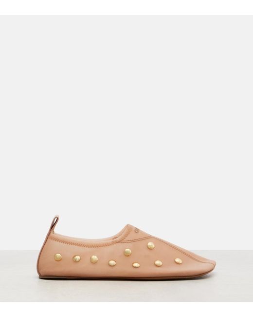 Chloé Pink Rita Studded Mesh Flats