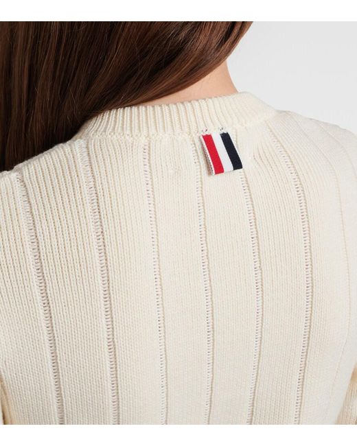 Thom Browne Natural Cable-Knit Virgin Wool Sweater