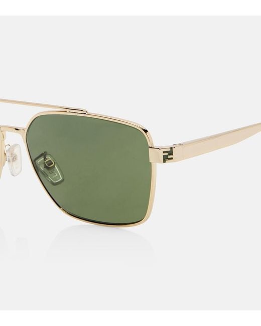 Fendi Green Sky Rectangular Sunglasses