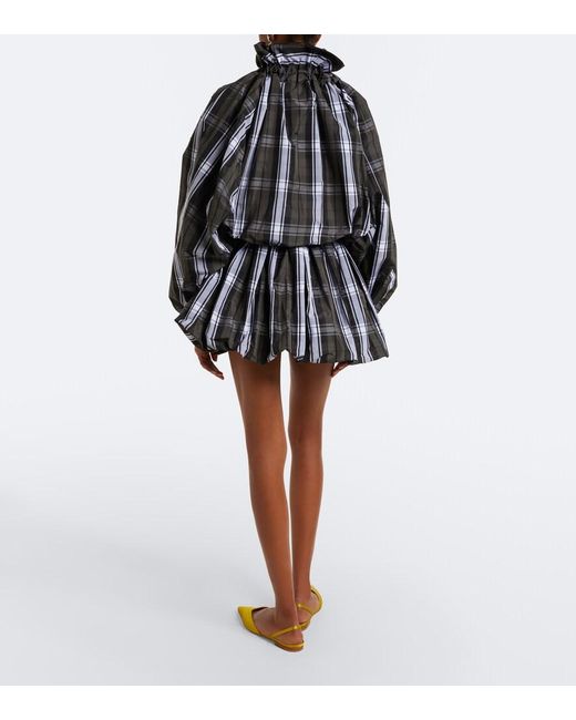 Patou Black Checked Balloon Miniskirt