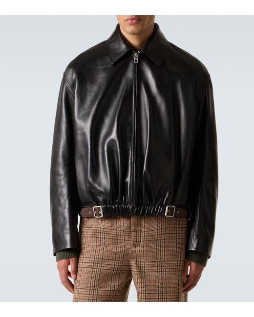 Loewe Black Leather Jacket for men