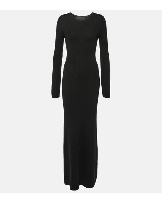 Nili Lotan Black Ezequiel Wool Maxi Dress