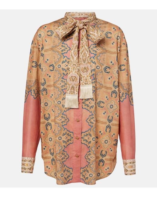 Valentino Multicolor Voyage Imaginaire Cotton Muslin Blouse