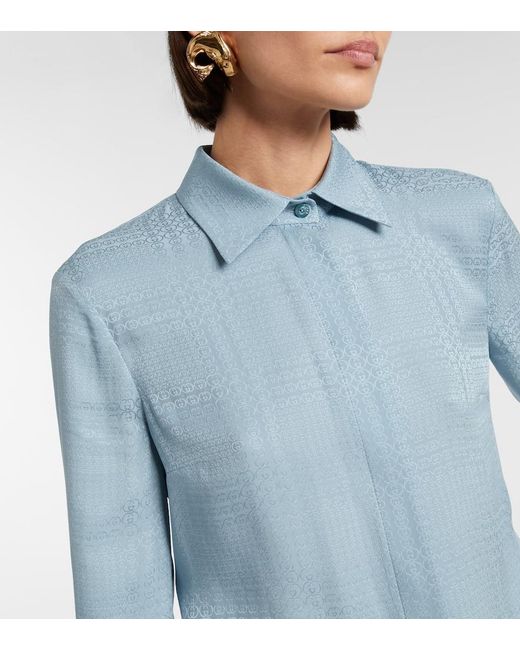 Gucci Blue Silk Shirt