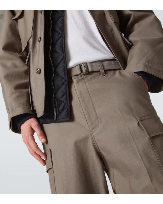 Sacai Brown Cotton Cargo Pants for men