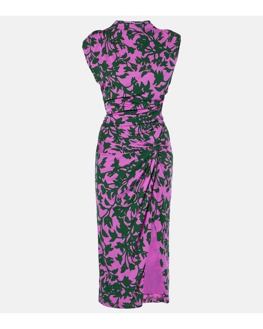 Diane von Furstenberg Purple Aviel Printed Midi Dress