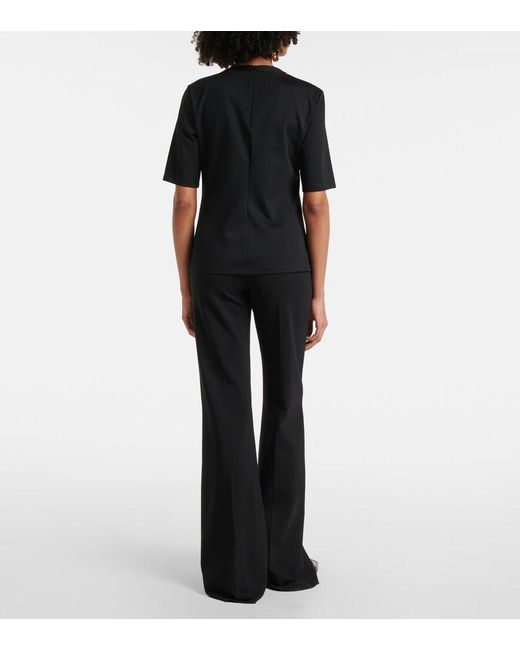 Max Mara Black Peter Embroidered Wool T-Shirt