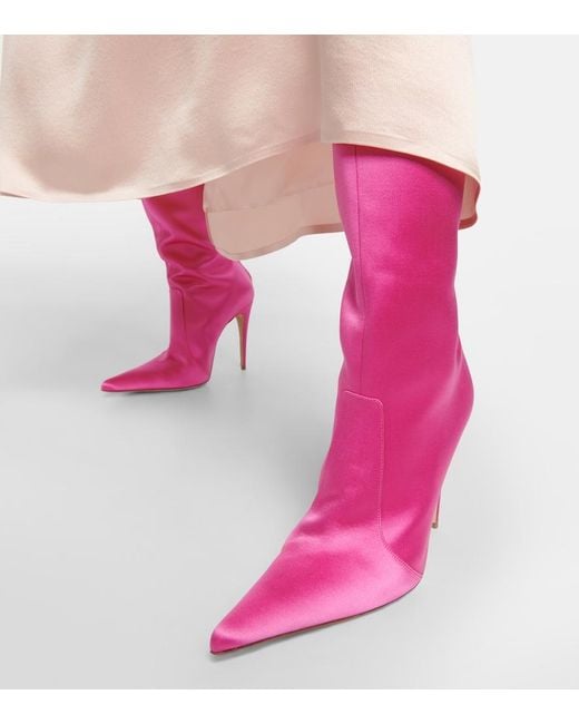Magda Butrym Pink Satin Sock Boots