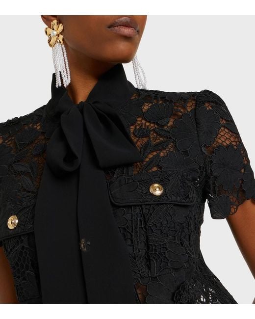 Self-Portrait Black Lace Top