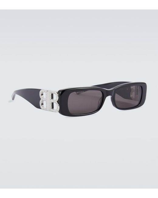 Balenciaga Black Dynasty Rectangular Sunglasses for men