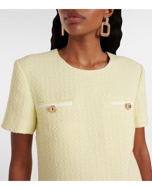 Self-Portrait Natural Belted Boucle Minidress