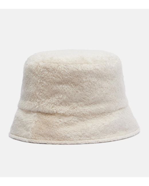 Moncler Natural Logo Reversible Teddy Bucket Hat