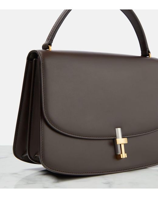 The Row Black Sofia 11.75 Leather Tote Bag