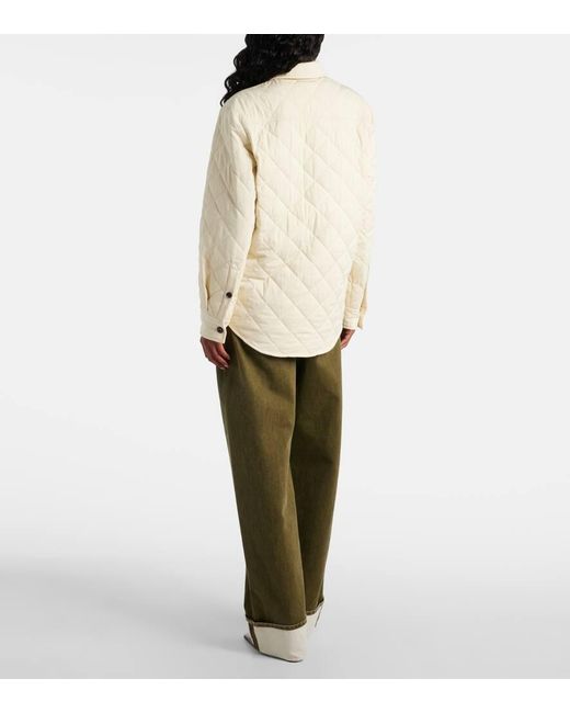 Bottega Veneta Natural Hemdjacke Aus Einem Baumwollgemisch
