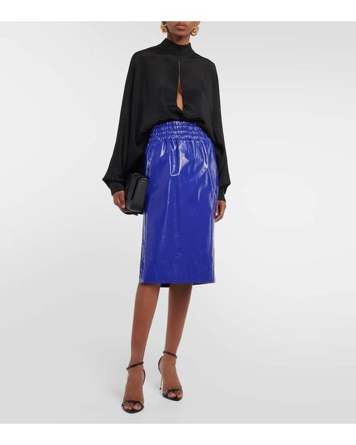 Tom Ford Black Cutout Silk Crepe Bodysuit