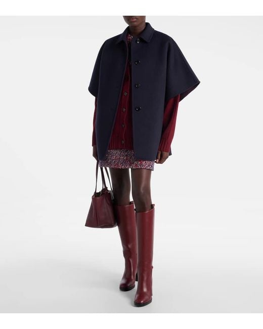 Capa De Botonadura Simple De Lana Gucci de color Blue
