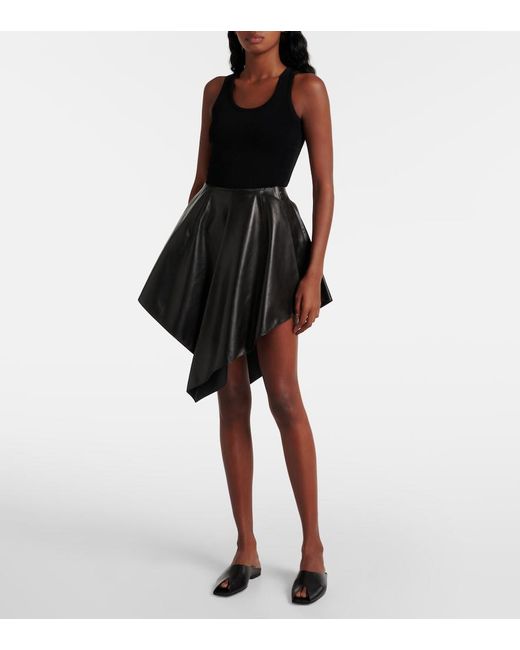 Alaïa Black Leather Skirts