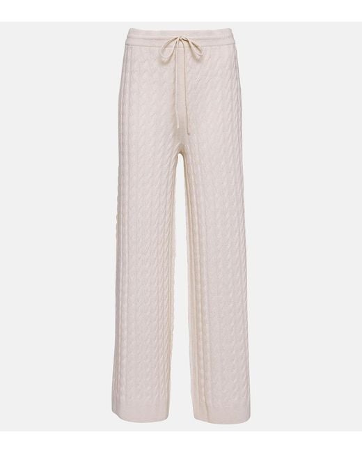 Pantaloni a gamba larga in misto lana di Totême  in White