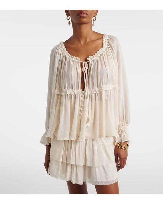 Poupette Natural Moon Ruffled Blouse