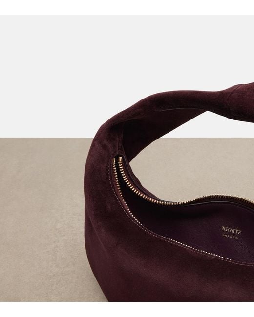 Khaite Purple Olivia Mini Suede Top-Handle Bag