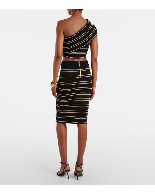 Balmain Black Top With Lurex Thread