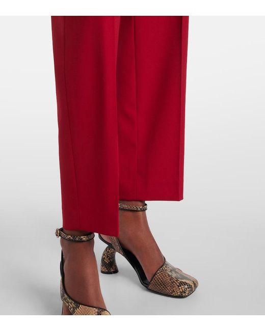 Dries Van Noten Red Wool Slim Pants
