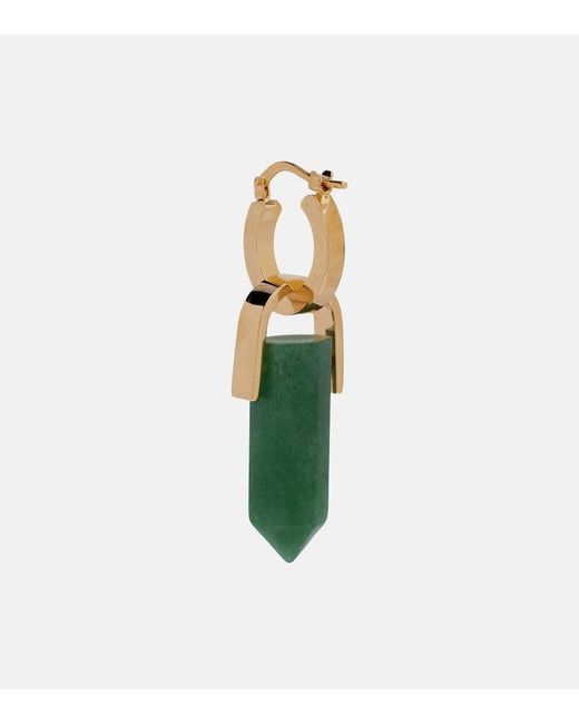LaDoubleJ Green Pillar Embellished-Plated Earrings