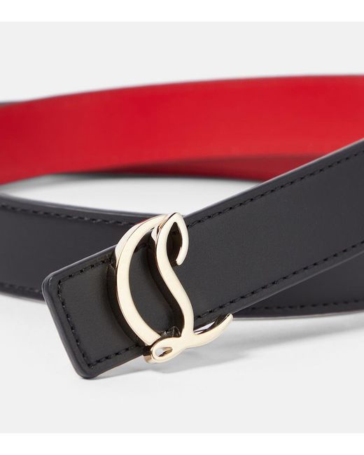 Christian Louboutin Red Cl Logo Leather Belt