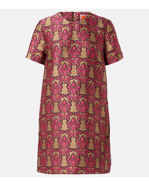 LaDoubleJ Red Mini Swing Jacquard Minidress