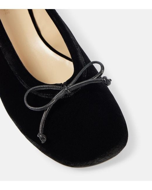 Le Monde Beryl Black Mica Velvet Ballet Flats