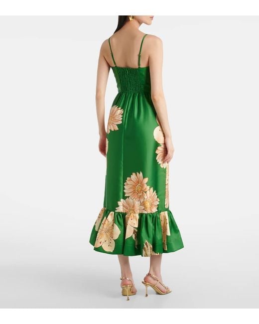 Abito Midi Sage Con Stampa Floreale di ALÉMAIS in Green