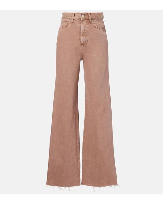 Veronica Beard Pink Taylor Wide-Leg Jeans
