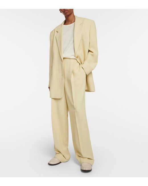 The Row Yellow Tor Crepe Wide-Leg Pants