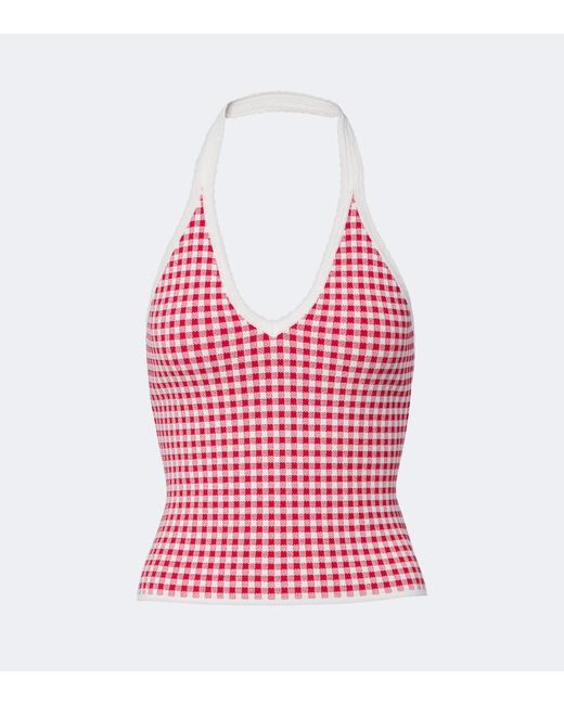 Posse Red Micah Gingham Halterneck Top