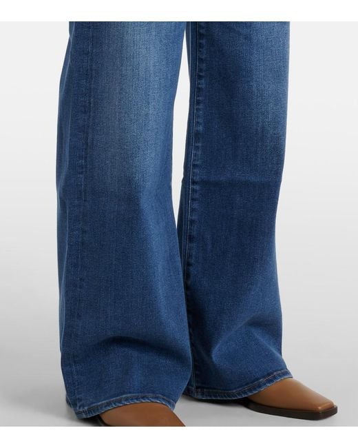 Citizens of Humanity Blue Mid-Rise Wide-Leg Jeans