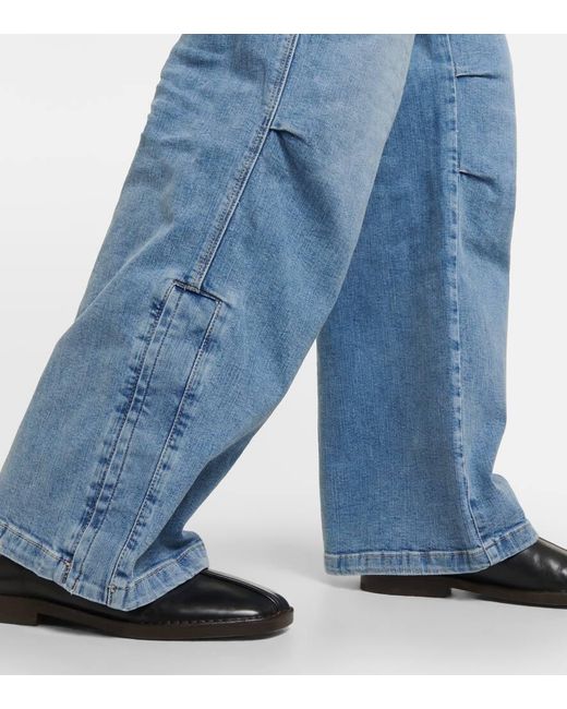AG Jeans Blue High-Rise Wide-Leg Jeans