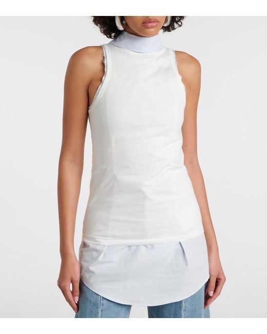 Maison Margiela White Convertible Cotton Top