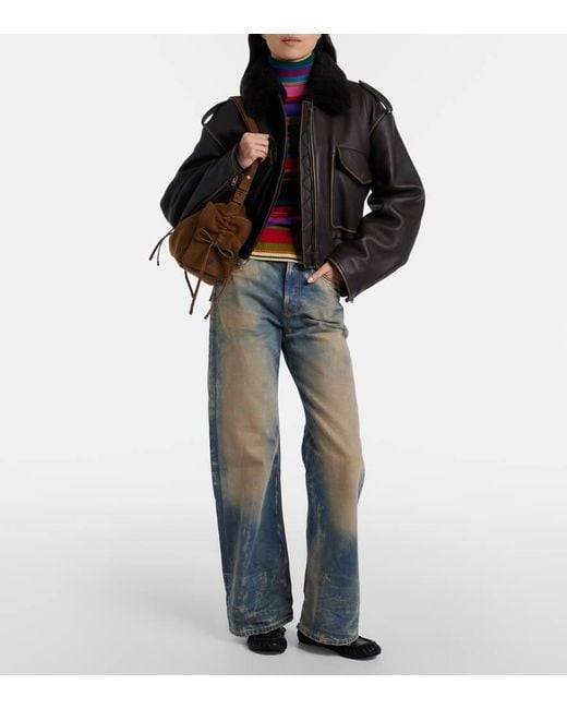 Acne Brown Suede Bucket Bag