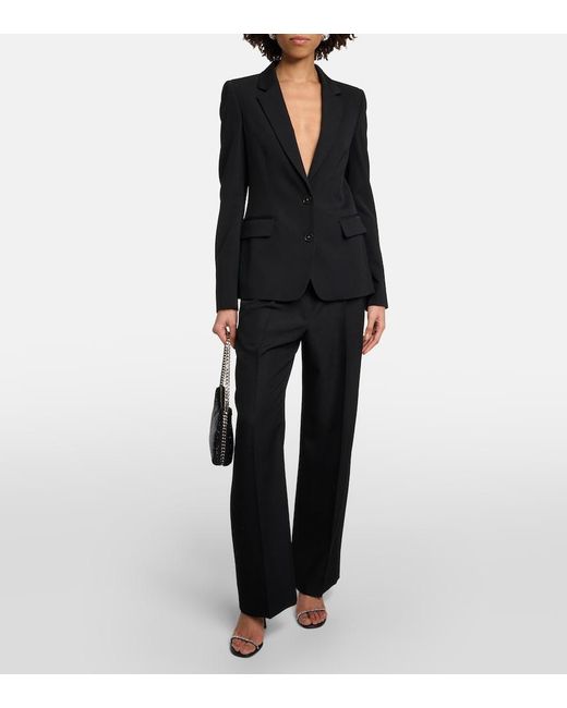 Stella McCartney Black Single-Breasted Wool Blend Blazer
