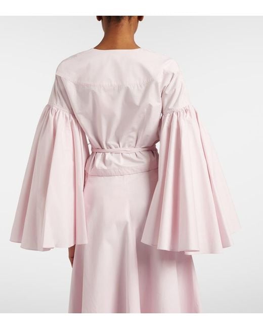 Jacquemus Pink Paysan Cotton Poplin Wrap Top