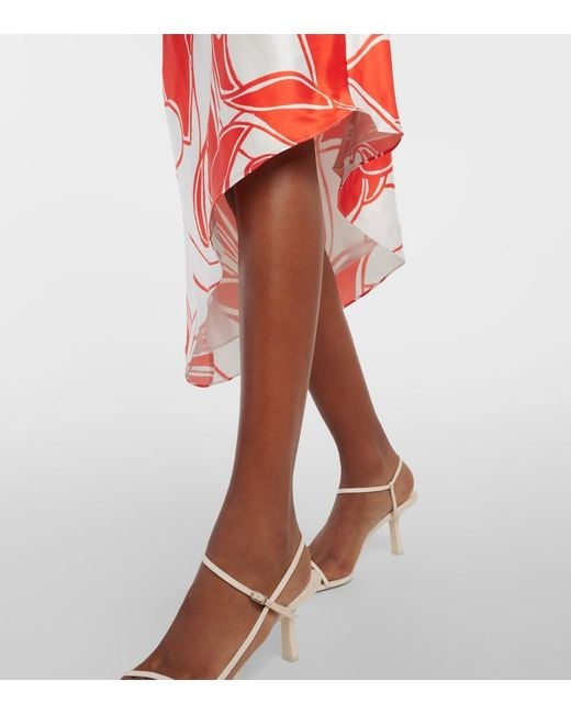 Sir Red Ramona Printed Silk Midi Dress