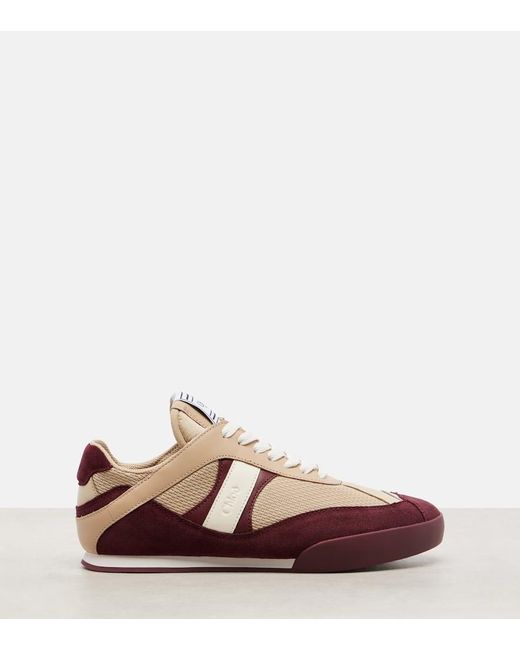 Chloé Pink Kick Suede-Trimmed Sneakers