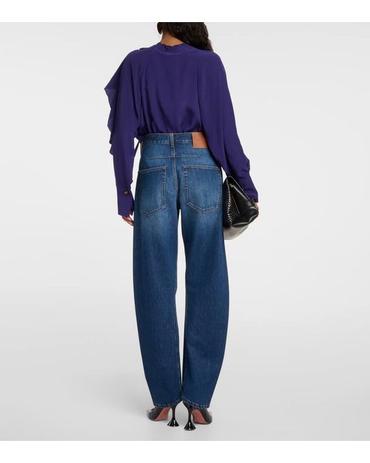 Jeans barrell Twisted de tiro medio Victoria Beckham de color Blue