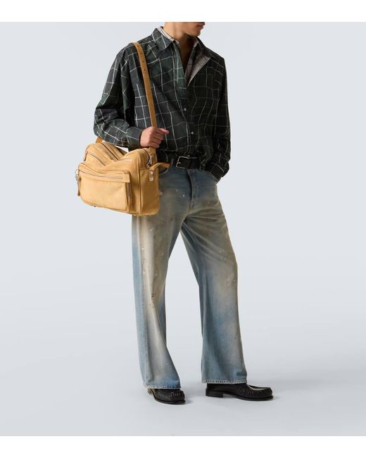 Acne Natural Camero Suede Shoulder Bag for men