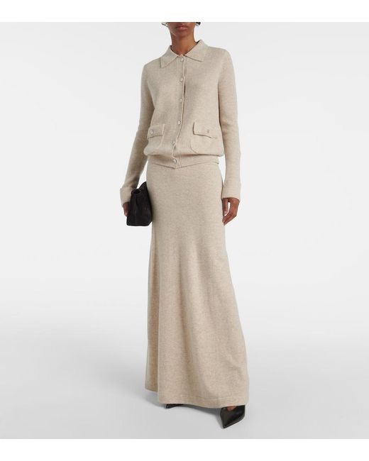 AYA MUSE Natural Luna Cashmere Maxi Skirt