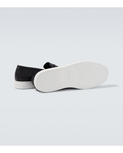 Manolo Blahnik Black Ellis Leather Loafers for men