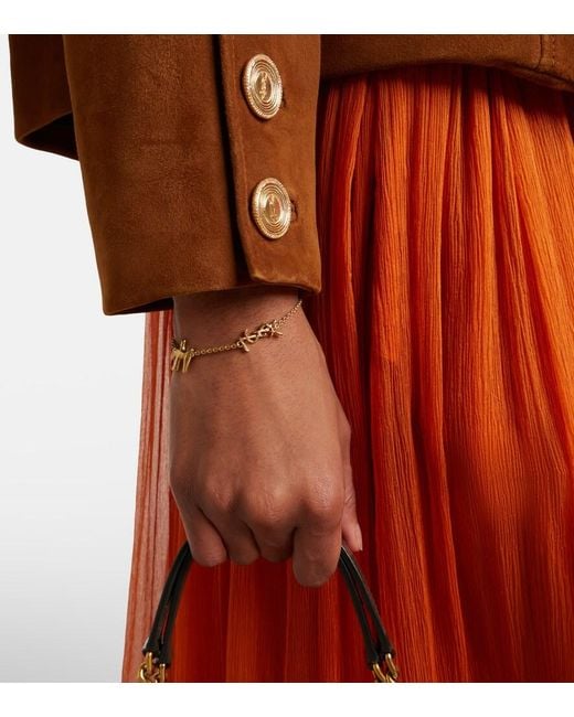 Saint Laurent Metallic Cassandre Chain Bracelet